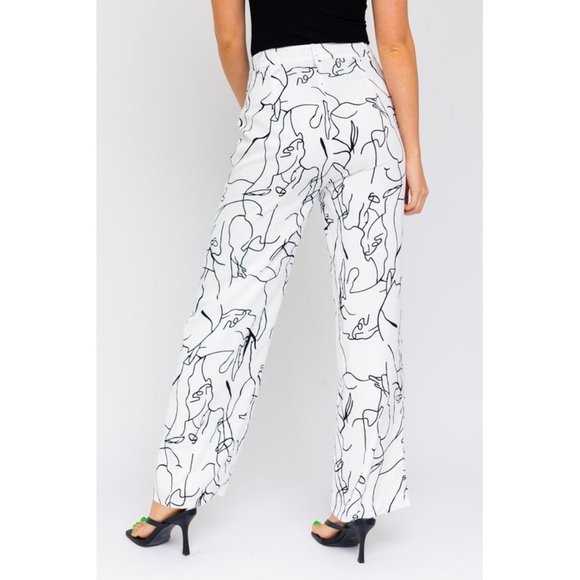 ❌SOLD OUT❌ ART GALLERY ABSTRACT PATTERN STRAIGHT LEG PANTS - Picture 2 of 3